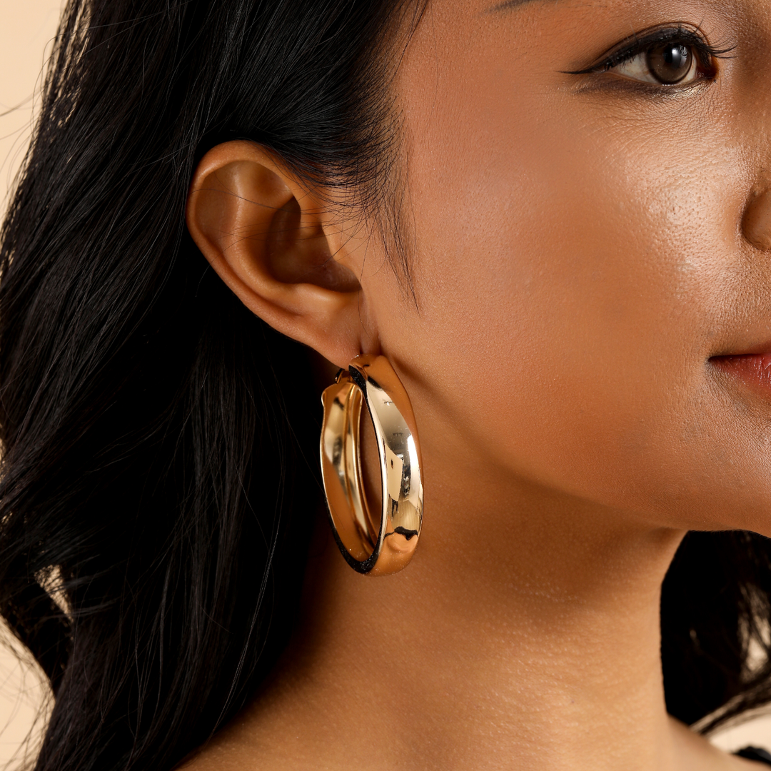 Chunky Hollow Hoop Earrings | Earrings by DORADO