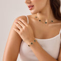 Iced Black Ventura Clover Necklace