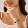 Iced Black Ventura Clover Bracelet