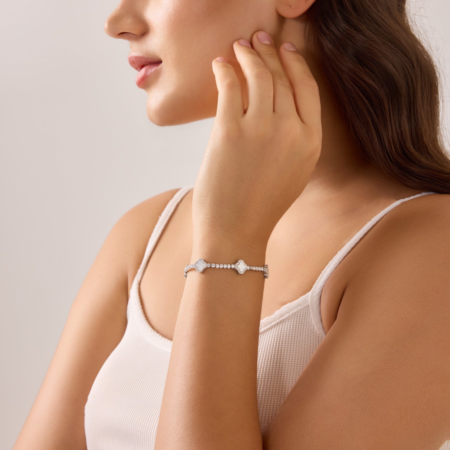 Iced Clover Tennis Bracelet | Bracelets by DORADO