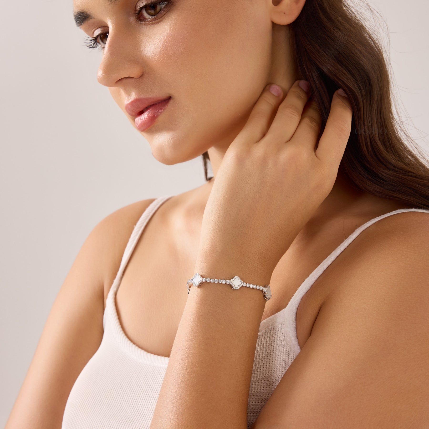 Iced Clover Tennis Bracelet | Bracelets by DORADO