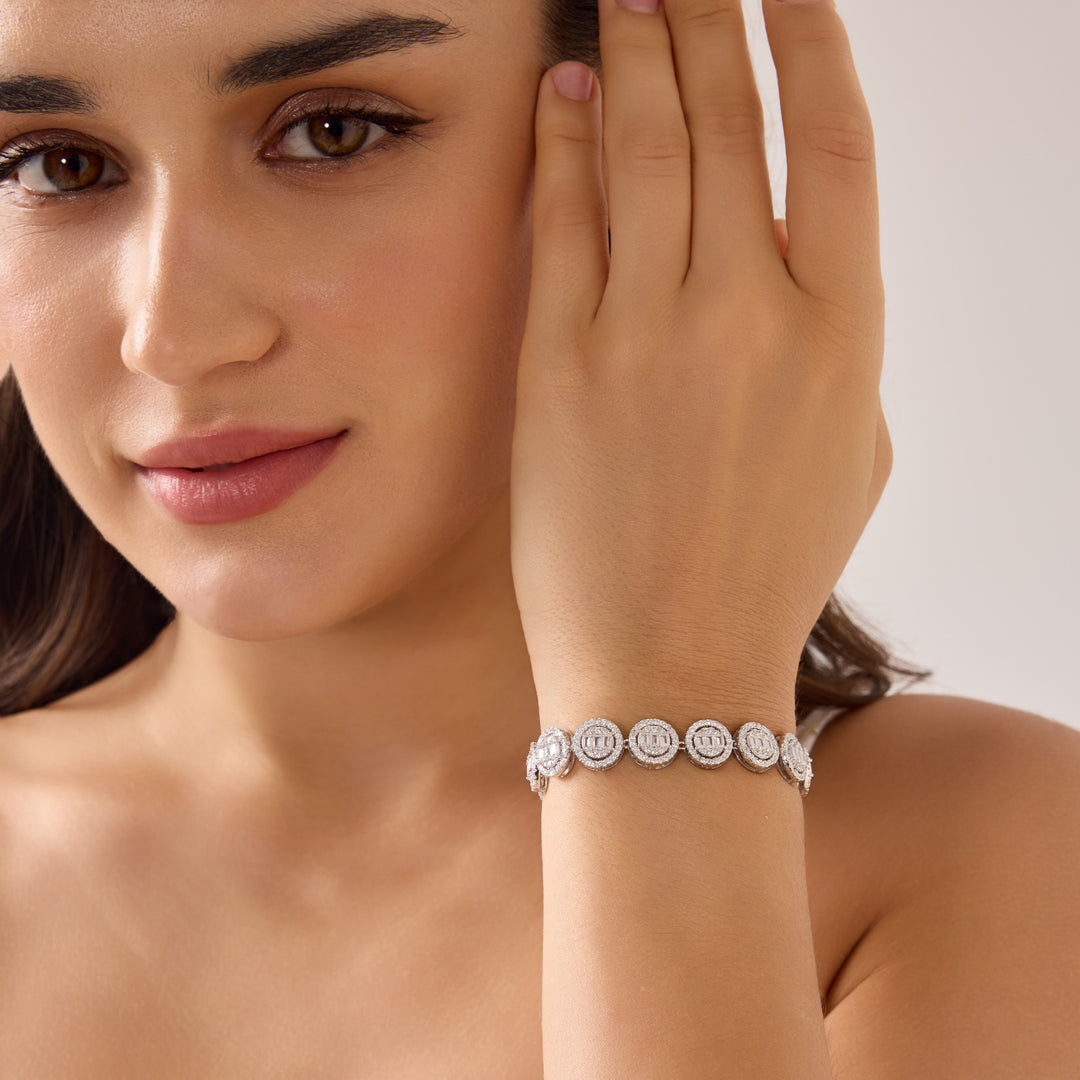 Iced Halo Tennis Bracelet | Bracelets by DORADO