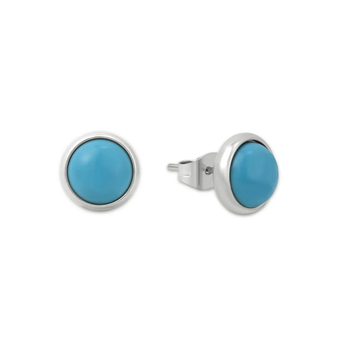Heirloom Turquoise Bezel Stud Earrings | Earrings by DORADO