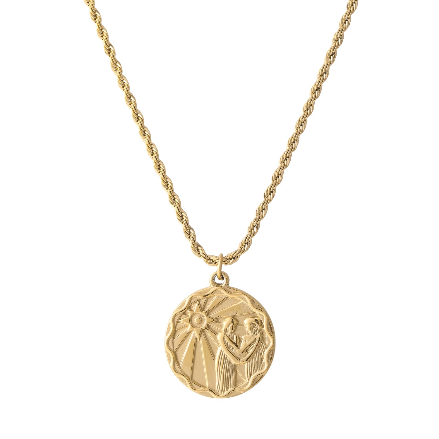 Zodiac Coin Necklace w/ Rope Chain | Necklaces by DORADO