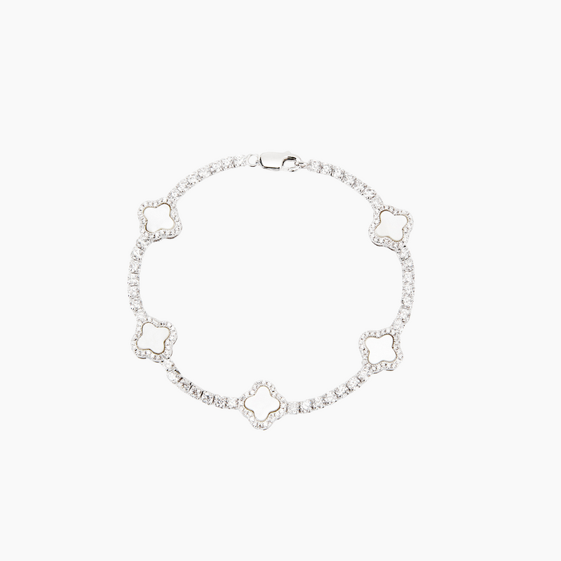 Iced Clover Tennis Bracelet