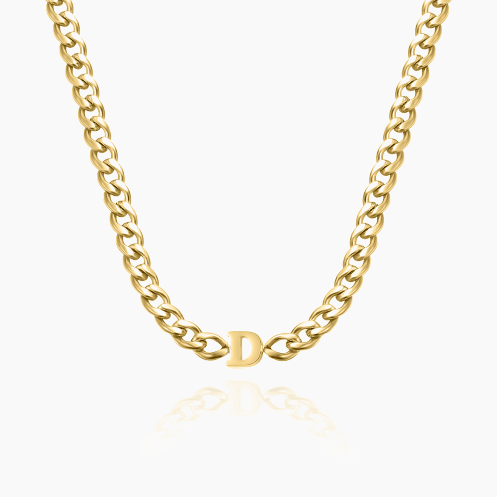 Letter Choker w/ XL Cuban Chain | Necklaces by DORADO