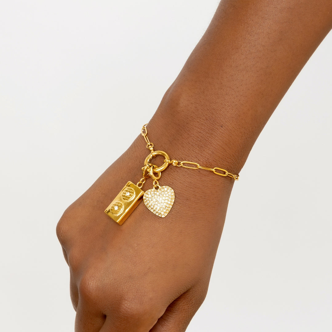 Iced Bubble Heart Charm | DORADO