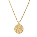 Zodiac Coin Necklace w/ Rope Chain