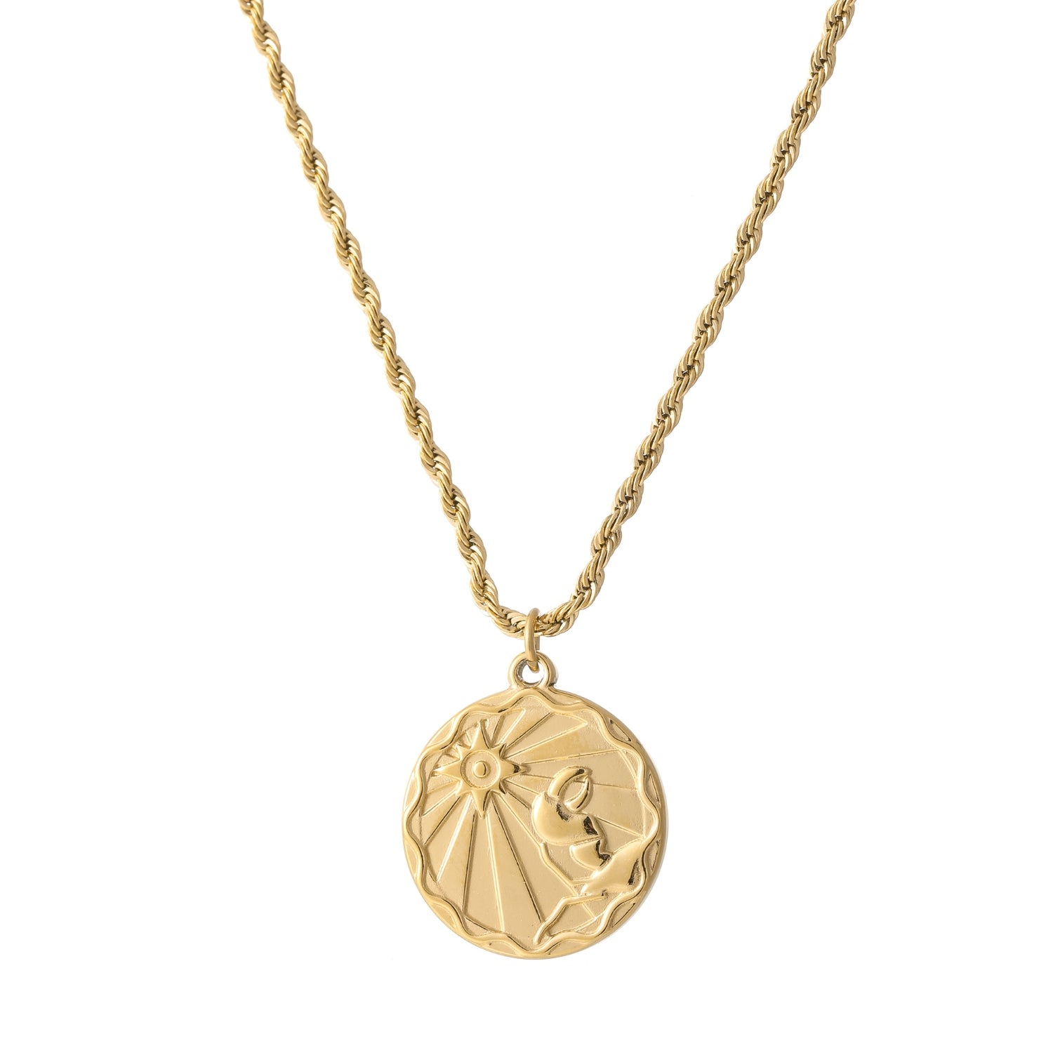 Zodiac Coin Necklace w/ Rope Chain | Necklaces by DORADO