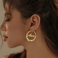 Bamboo Script Name Hoop Earrings | Earrings by DORADO