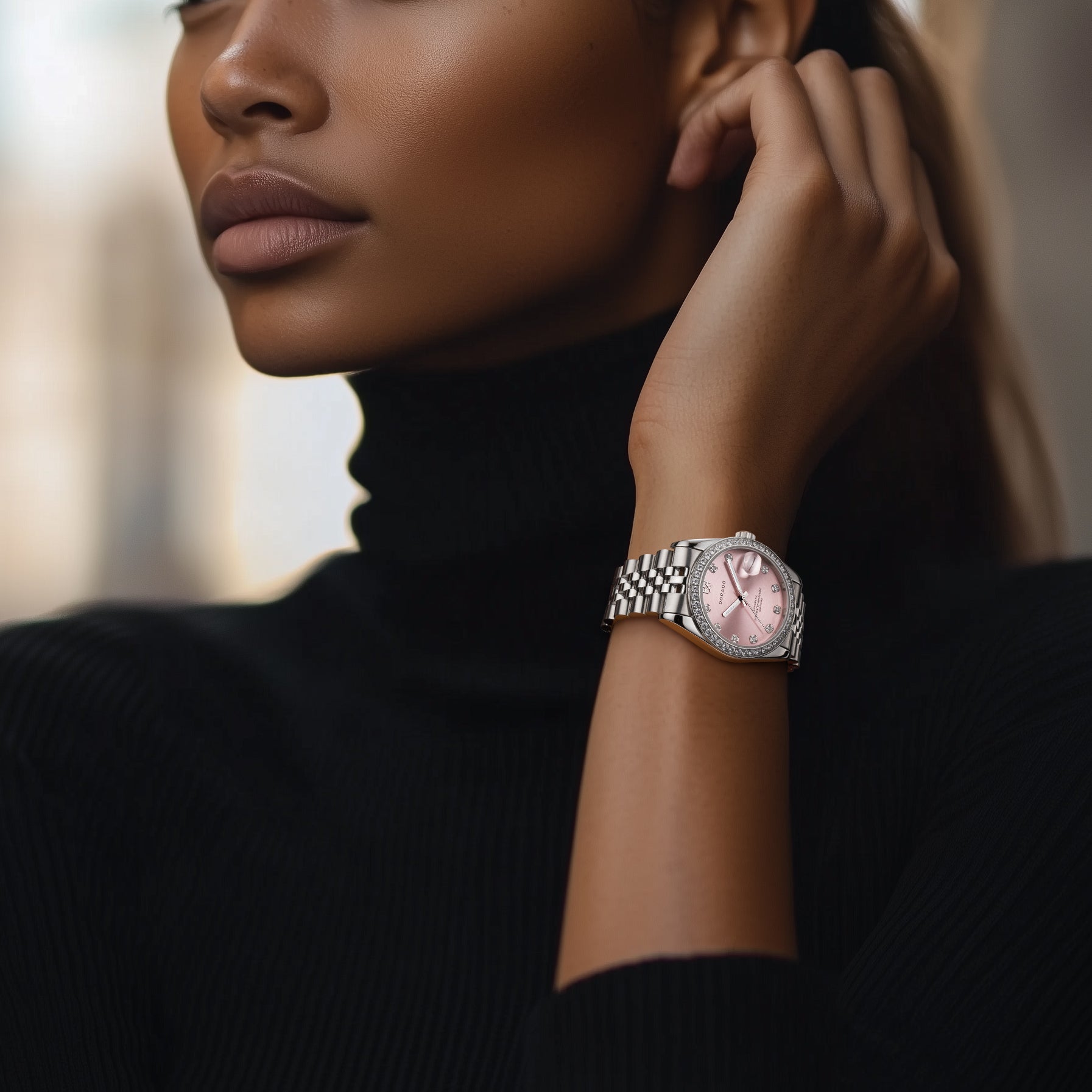 DORADO Iced Silver Timeless Watch - Pink | Watch by DORADO