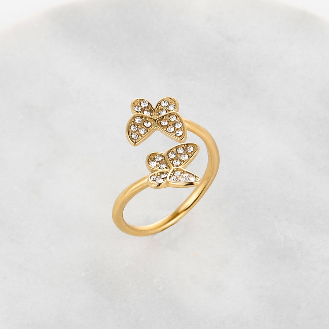 Open Iced Butterfly Ring | Rings by DORADO