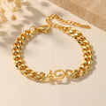 Initials Bracelet w/ XL Cuban Chain | Bracelets by DORADO