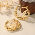 Bamboo Initial Hoop Earrings