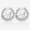 Bamboo Initial Hoop Earrings | Earrings by DORADO