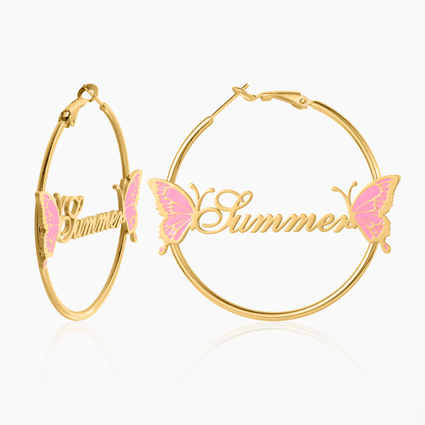 Kids Butterfly Name Hoops | DORADO
