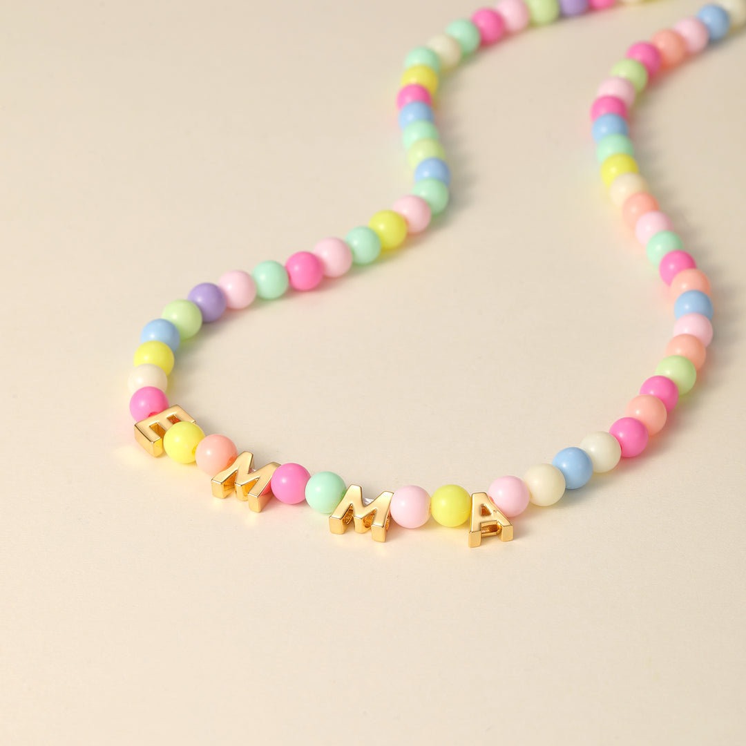 Kids Colorful Beaded Name Necklace | DORADO