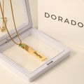 Kids Engraved Bar Birthstone Necklace | DORADO