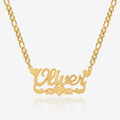 Diamond Cut Lovely Heart Name Necklace