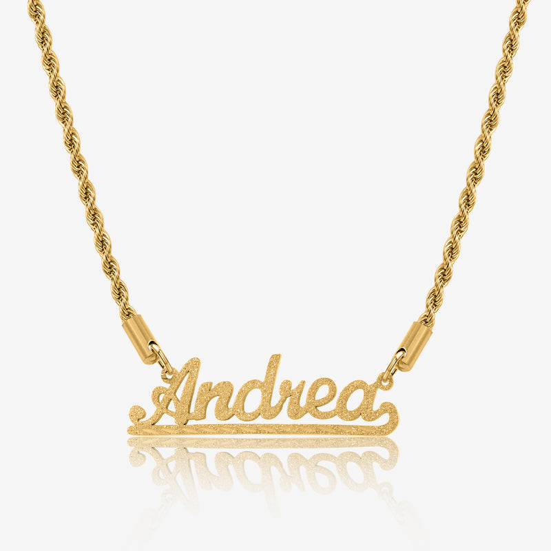 Diamond Cut Underline Name Necklace