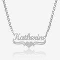 Diamond Cut Love Heart Name Necklace | Necklaces by DORADO