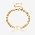 Initials Bracelet w/ XL Cuban Chain