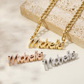 Thick Nameplate Necklace w/ Cuban Chain | Necklaces by DORADO