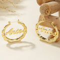 Bamboo Script Name Hoop Earrings