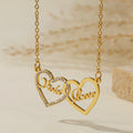 Iced Heart Double Name Necklace