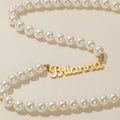 Custom Name Necklace w/ Pearl Chain