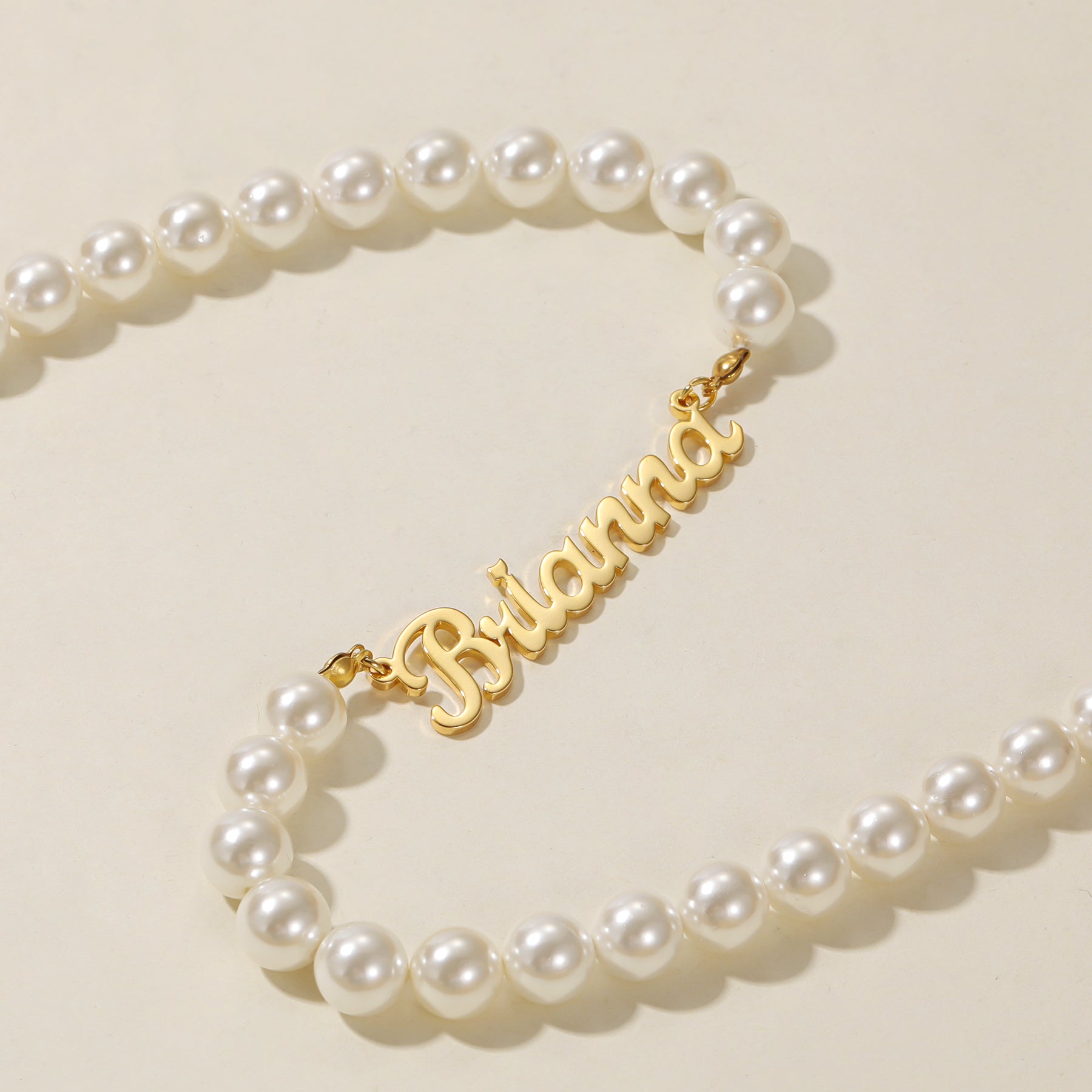 Custom Name Necklace w/ Pearl Chain | Necklaces by DORADO