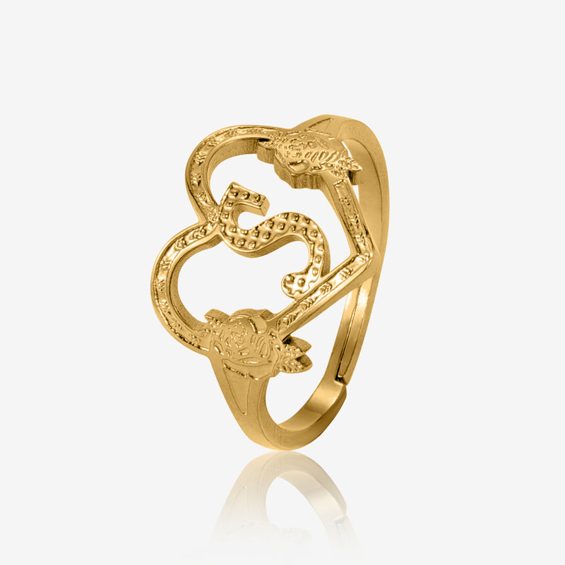 Heart Initial Ring