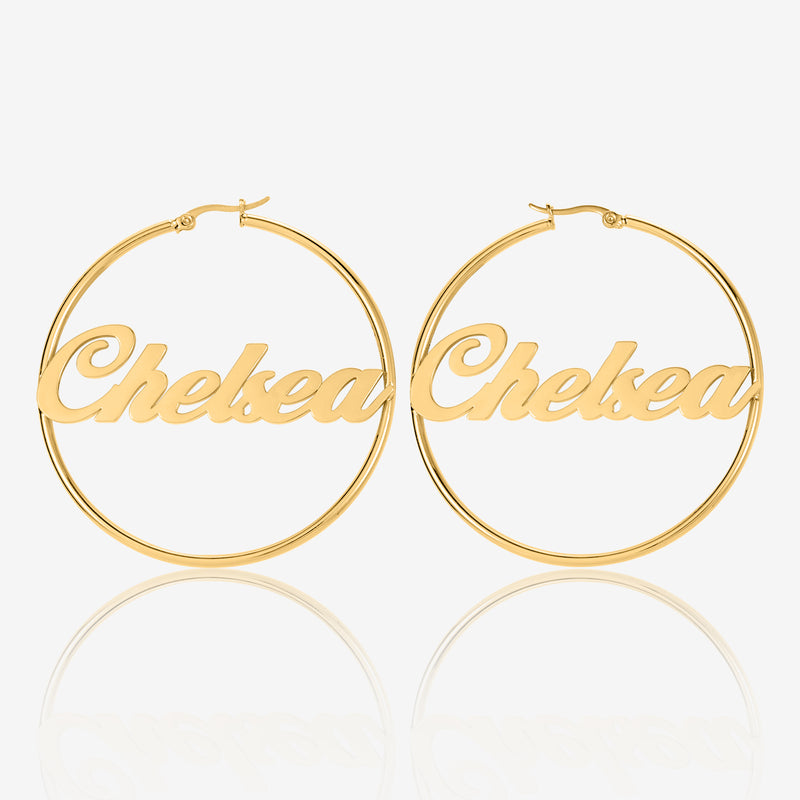 Classic Name Hoop Earrings | Earrings by DORADO