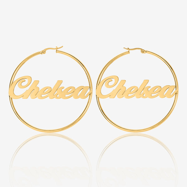 Bamboo Initial Hoop Earrings | DORADO