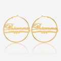 Classic Heart Name Hoop Earrings