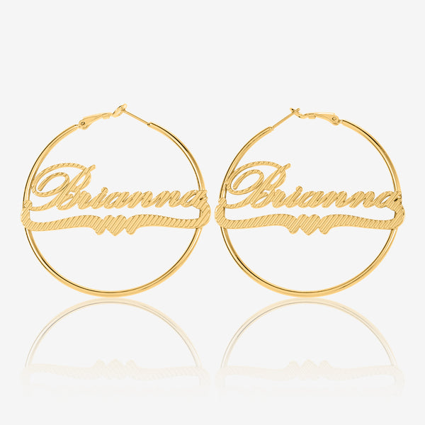 Classic Heart Name Hoop Earrings | Earrings by DORADO