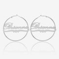 Classic Heart Name Hoop Earrings