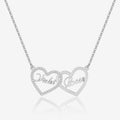 Iced Heart Double Name Necklace