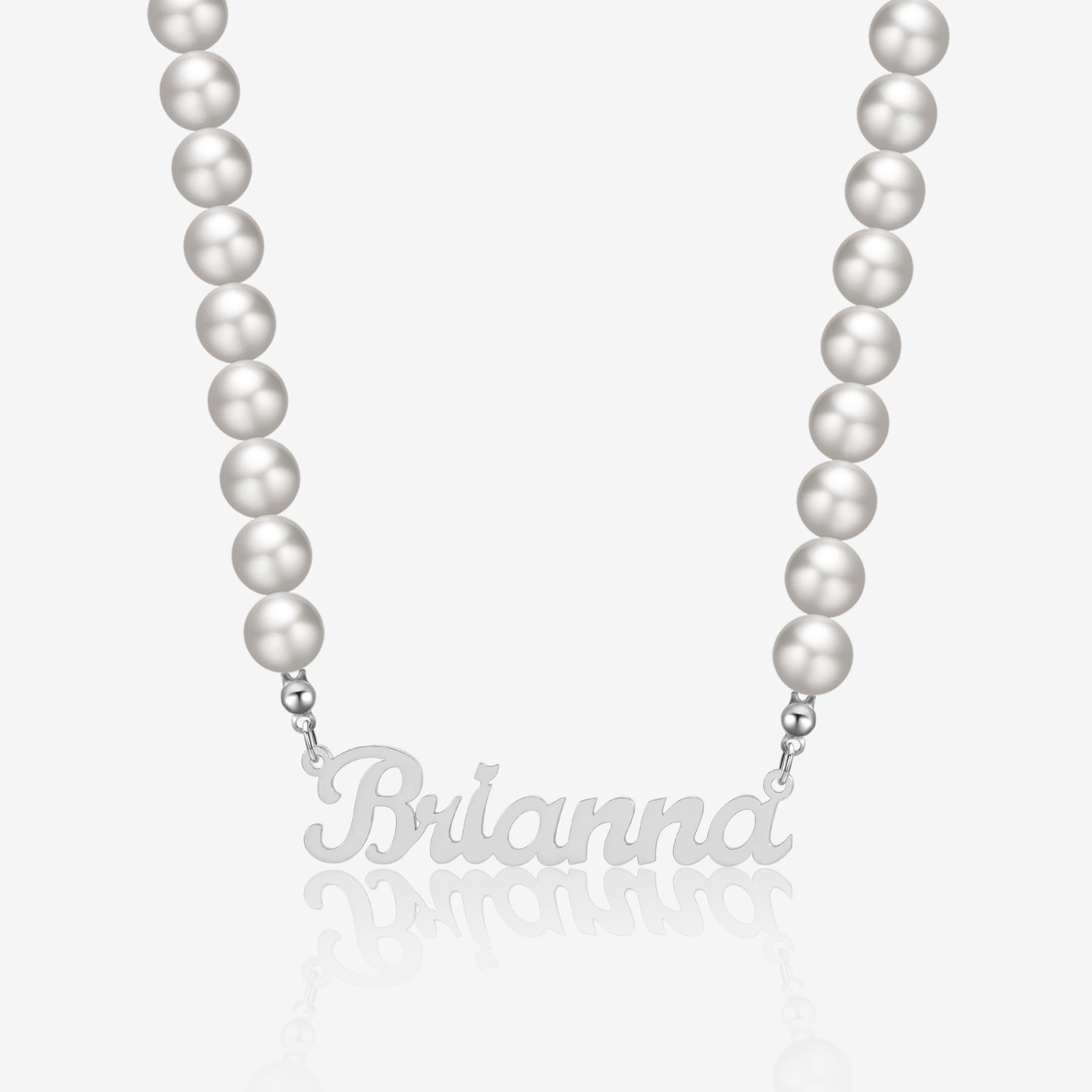 Custom Name Necklace w/ Pearl Chain | Necklaces by DORADO