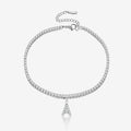 Iced Letter Anklet w/ Tennis Chain | Anklets by DORADO