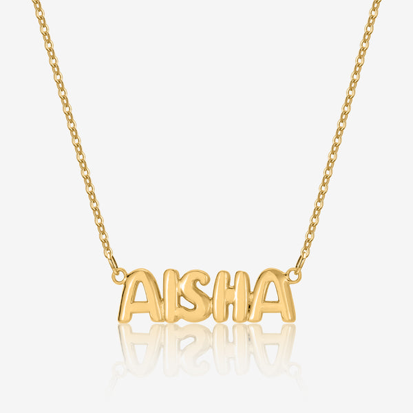 【HYERES LOR】Name gold chain necklace Amazon.com: Name Necklace Personalized, 18K Gold Plated