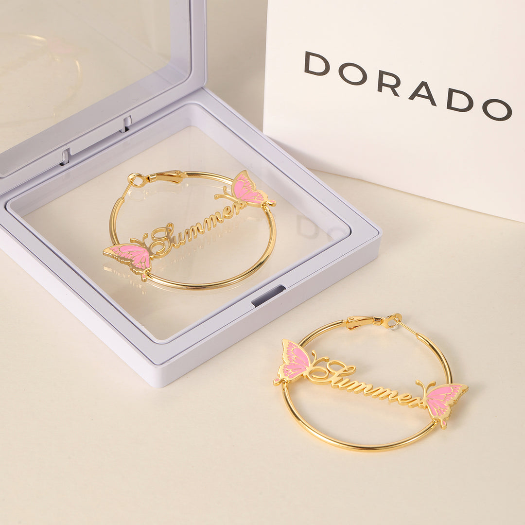 Kids Butterfly Name Hoops | DORADO