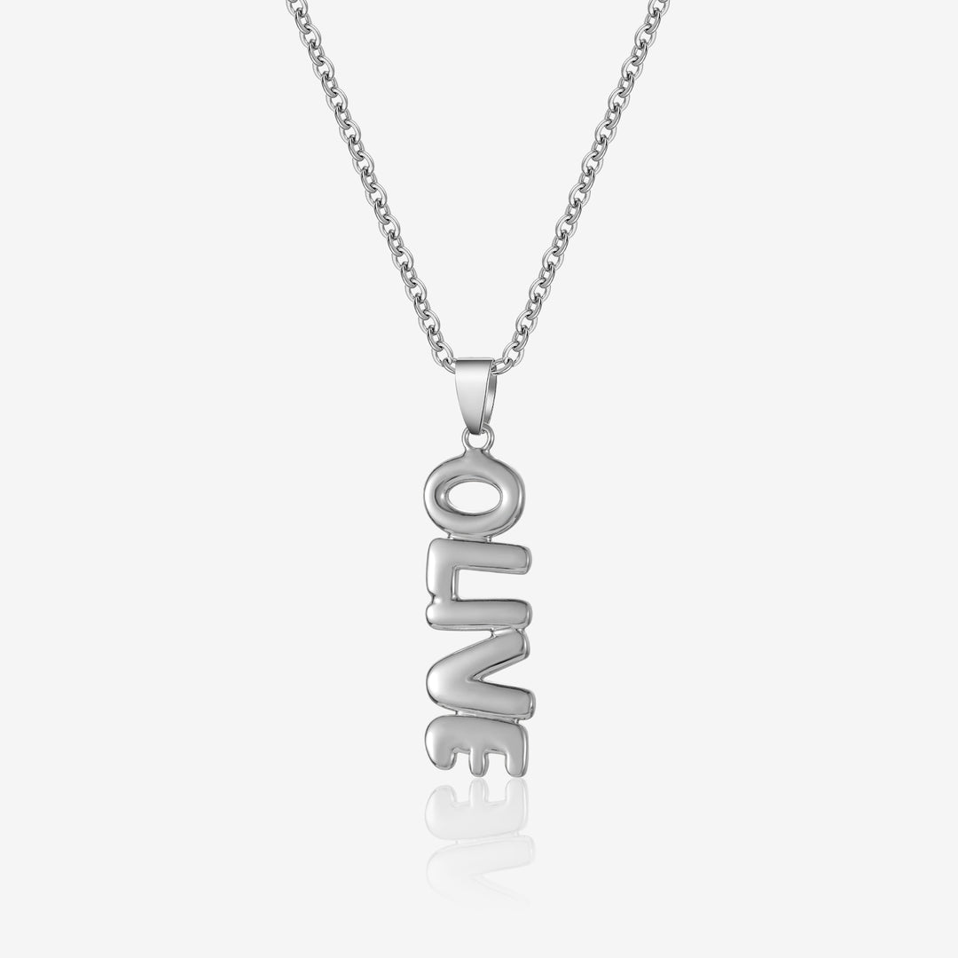 Vertical Bubble Name Necklace | Necklaces by DORADO