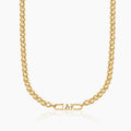 Mens Initial Tag Necklace w/ Cuban Chain | DORADO