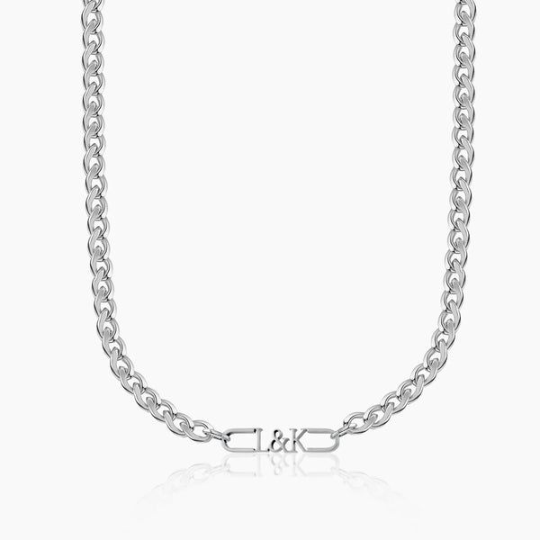 Mens Initial Tag Necklace w/ Cuban Chain | DORADO