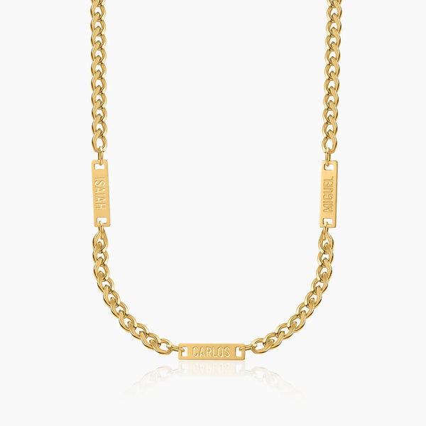 Mens Multi Name Necklace w/ Cuban Chain | DORADO