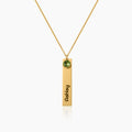 Kids Engraved Bar Birthstone Necklace | DORADO