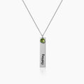 Kids Engraved Bar Birthstone Necklace | DORADO