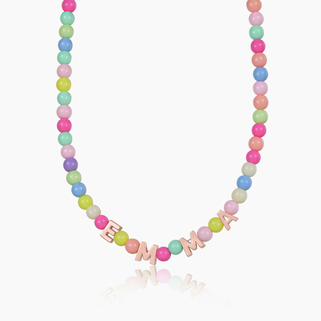 Kids Colorful Beaded Name Necklace | DORADO