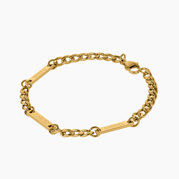Mens Multi Name Bracelet w/ Cuban | DORADO
